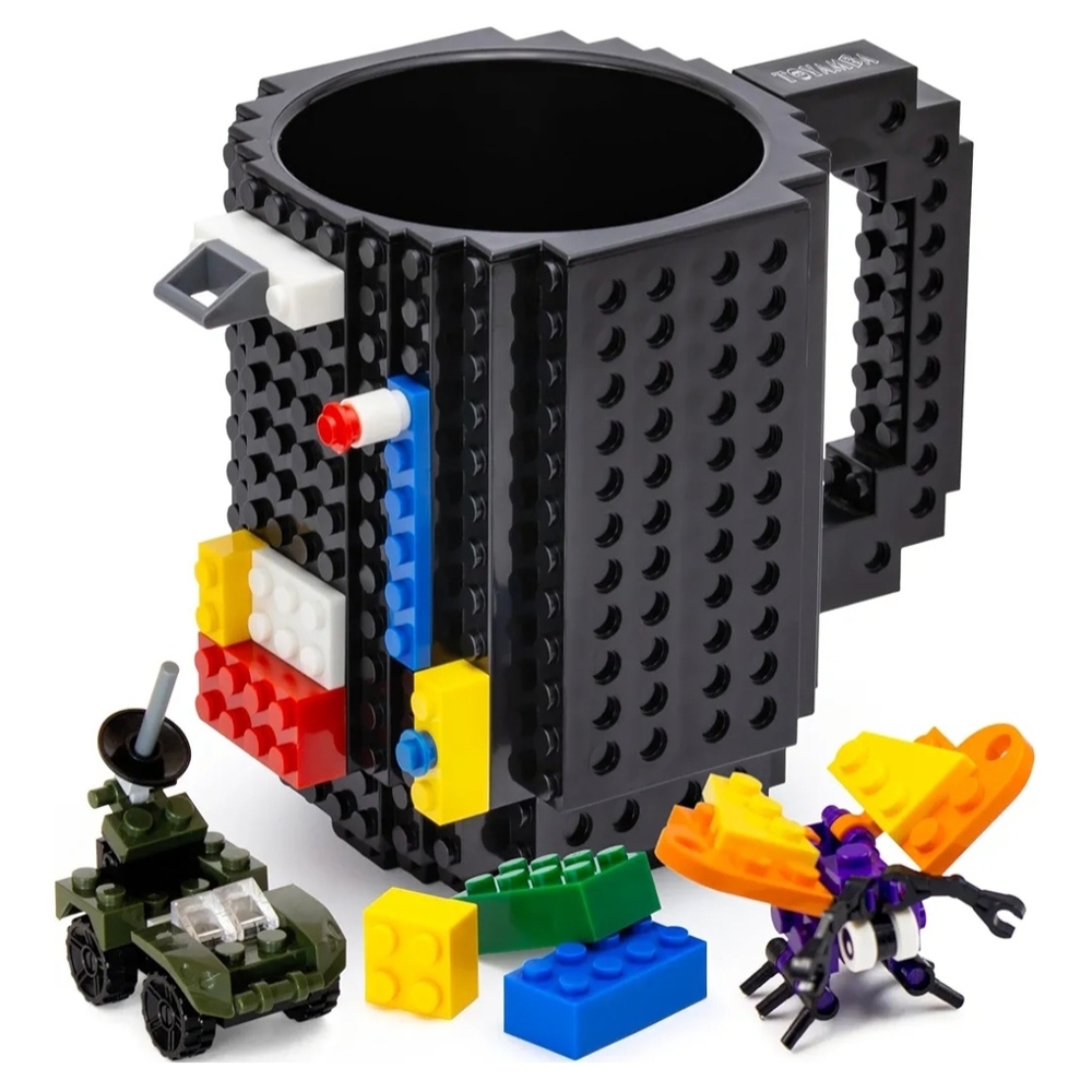 TOYAMBA Build-on Brick Mug – 16oz (Black)
Fun and creative building block mug